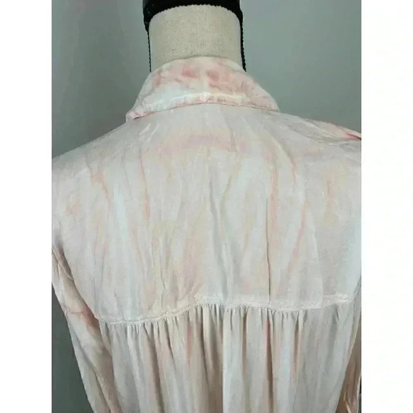 Pilcro Anthropologie Noemie Pink Tie Dye Button Up Shirt Flowy Lightweight L - Picture 5 of 11